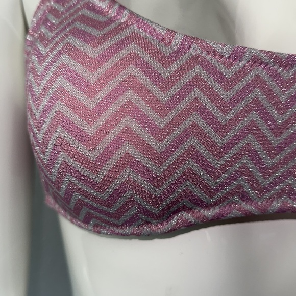 Pink and white sparkle Bathing suit top - Picture 4 of 8